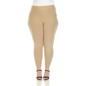 Super Soft Elastic Waistband Scuba Pants - Plus