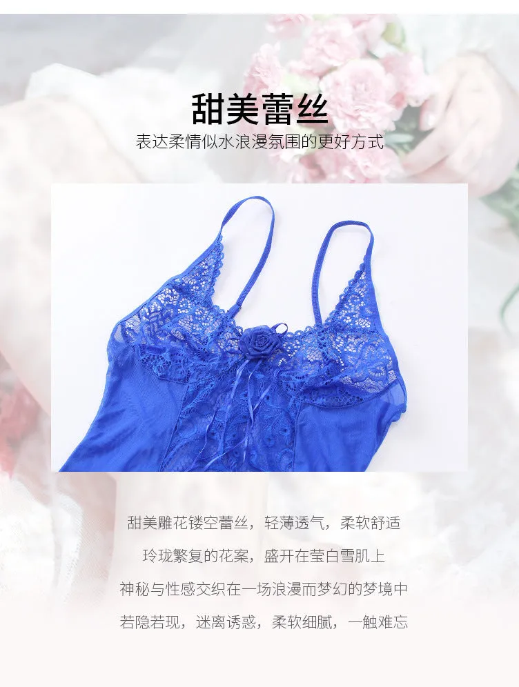VenusFox Sexy Lingerie Sexy Temptation Suit Ladies Transparent Lace Mesh Dress Foreign Trade Sleeping Dress Lace Sexy Lingerie