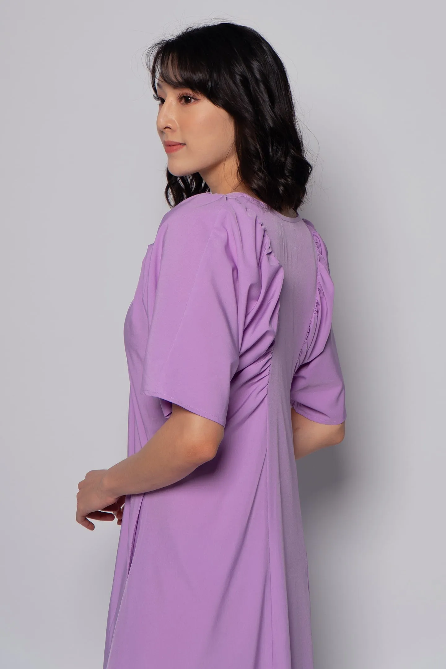 Whitney V Dress in Plain Lavender