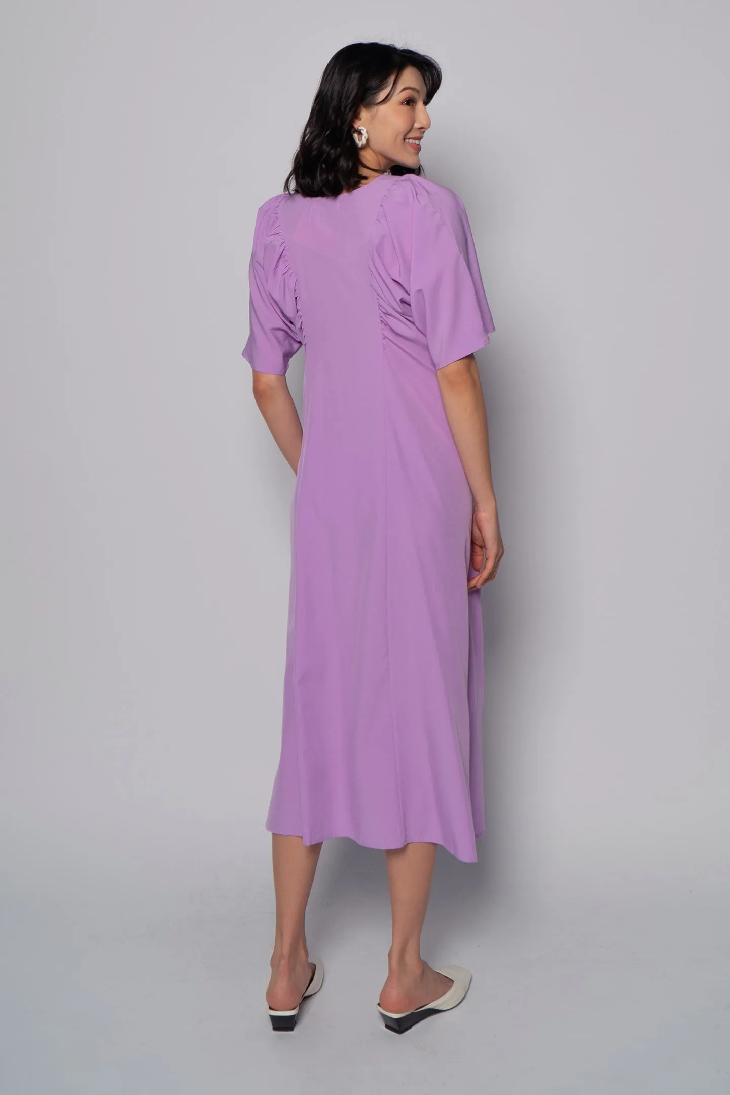 Whitney V Dress in Plain Lavender