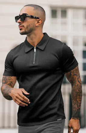Zig Zag Premium Polo in Black